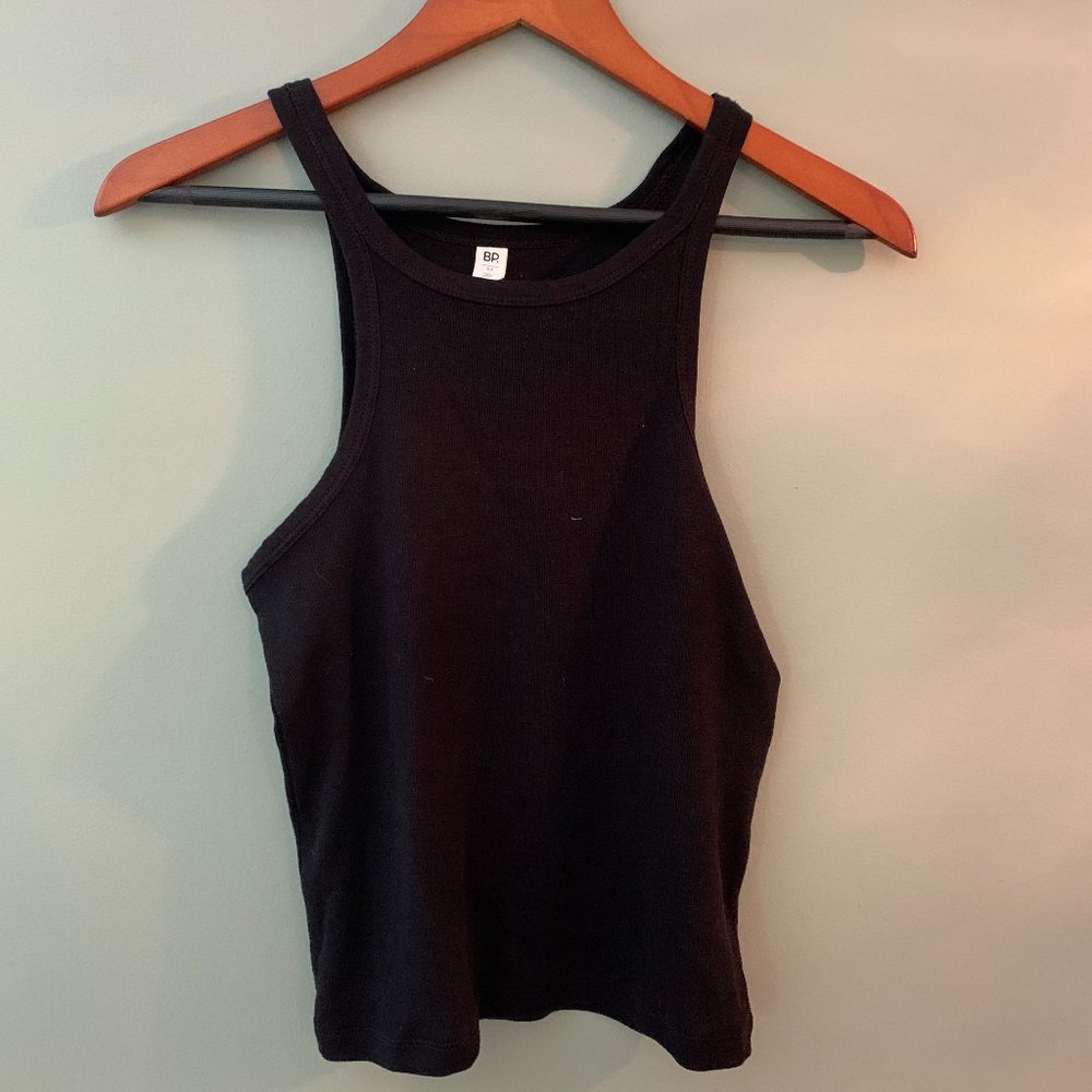 High-Neck Black Tank top